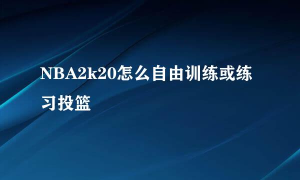 NBA2k20怎么自由训练或练习投篮