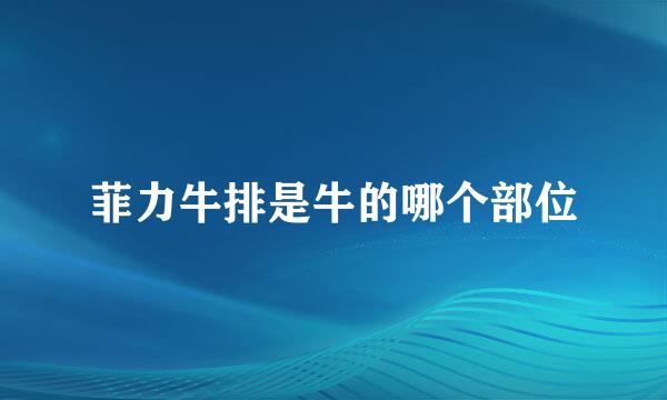 菲力牛排是牛的哪个部位