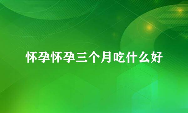 怀孕怀孕三个月吃什么好