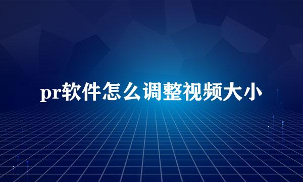 pr软件怎么调整视频大小