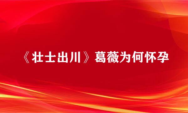《壮士出川》葛薇为何怀孕
