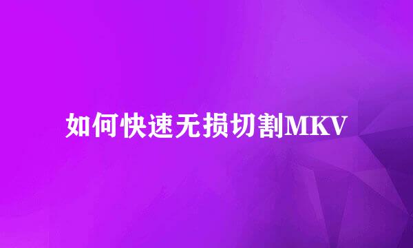 如何快速无损切割MKV