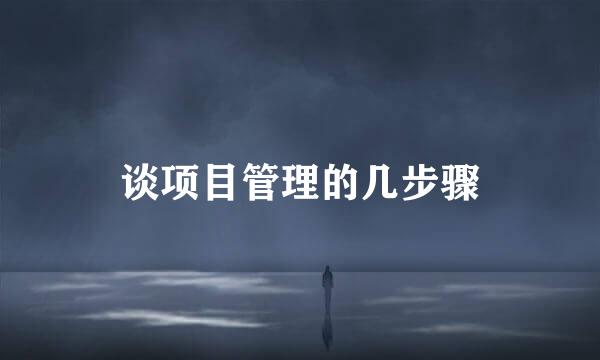 谈项目管理的几步骤
