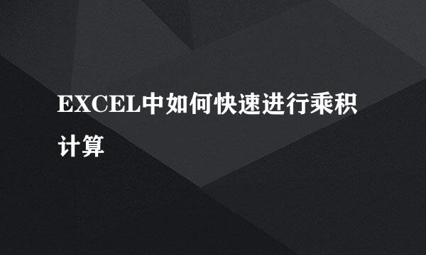 EXCEL中如何快速进行乘积计算