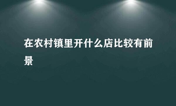在农村镇里开什么店比较有前景