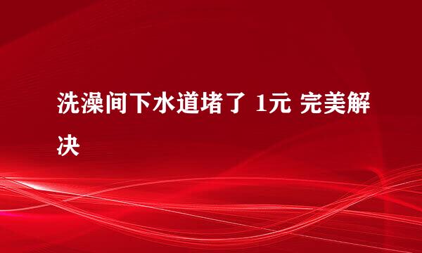 洗澡间下水道堵了 1元 完美解决