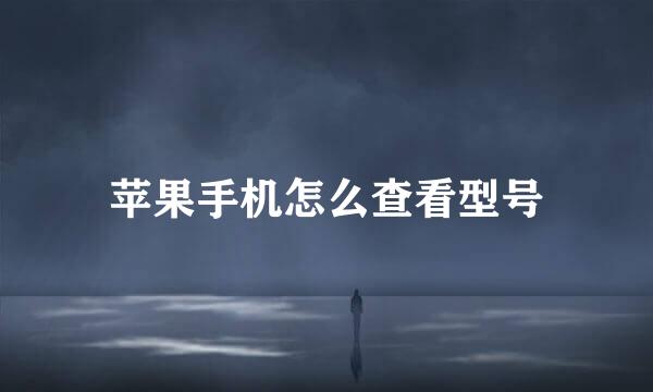 苹果手机怎么查看型号