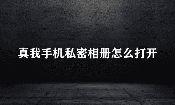 真我手机私密相册怎么打开