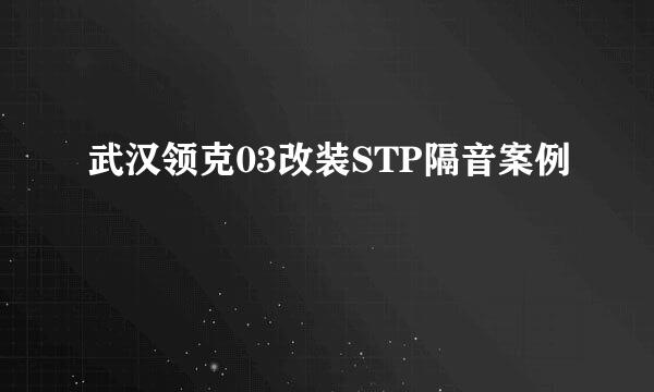 武汉领克03改装STP隔音案例