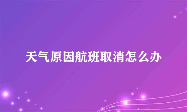 天气原因航班取消怎么办