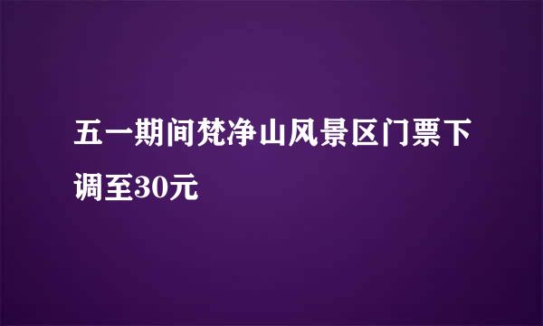 五一期间梵净山风景区门票下调至30元