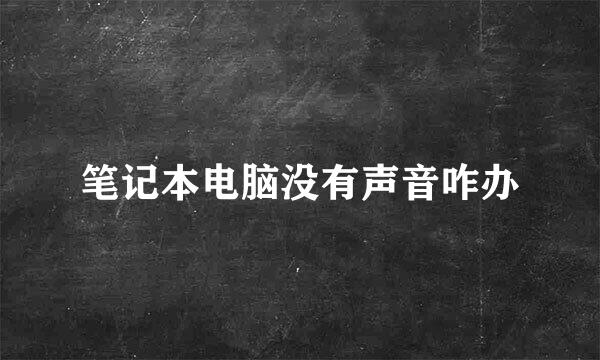 笔记本电脑没有声音咋办