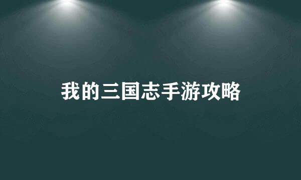 我的三国志手游攻略