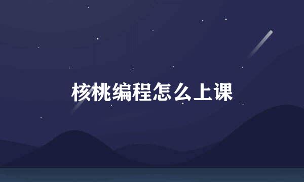核桃编程怎么上课