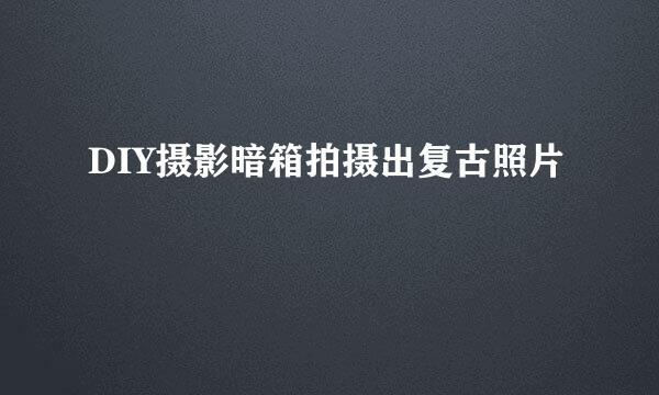 DIY摄影暗箱拍摄出复古照片
