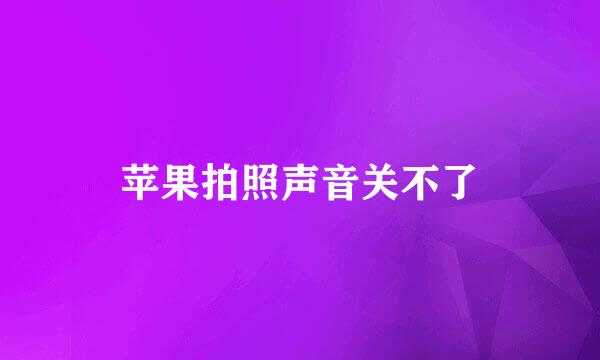 苹果拍照声音关不了