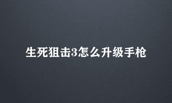生死狙击3怎么升级手枪