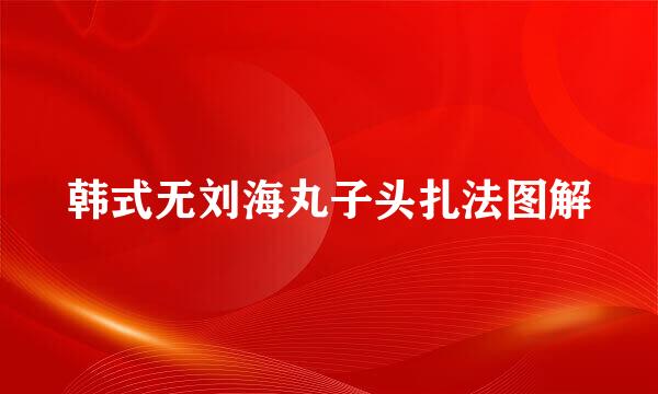 韩式无刘海丸子头扎法图解