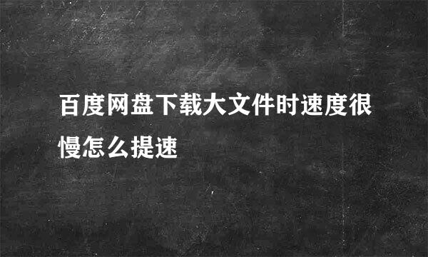 百度网盘下载大文件时速度很慢怎么提速
