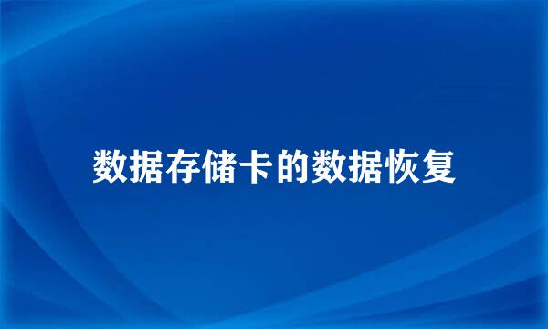 数据存储卡的数据恢复