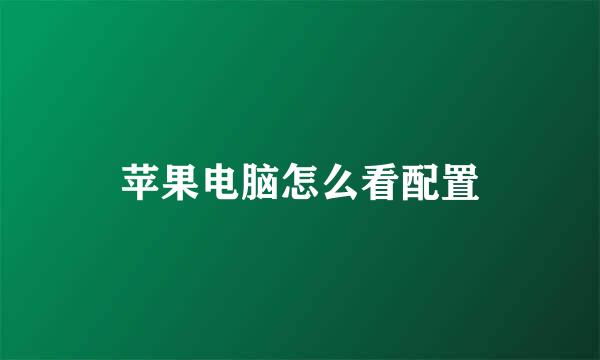 苹果电脑怎么看配置