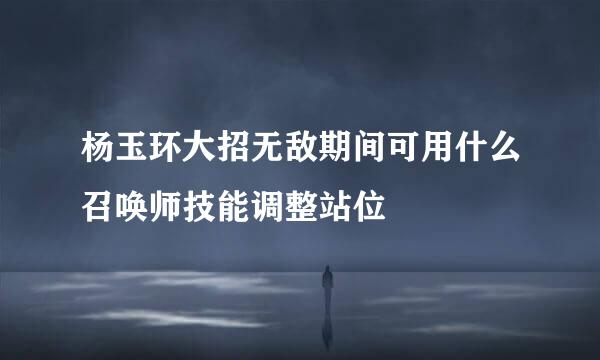 杨玉环大招无敌期间可用什么召唤师技能调整站位