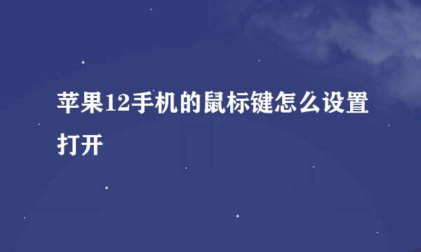 苹果12手机的鼠标键怎么设置打开