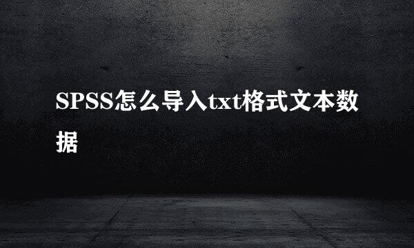 SPSS怎么导入txt格式文本数据