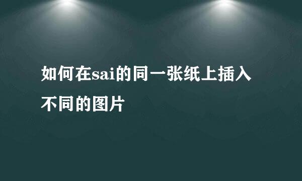 如何在sai的同一张纸上插入不同的图片