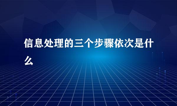 信息处理的三个步骤依次是什么