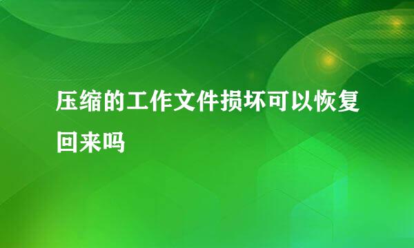压缩的工作文件损坏可以恢复回来吗