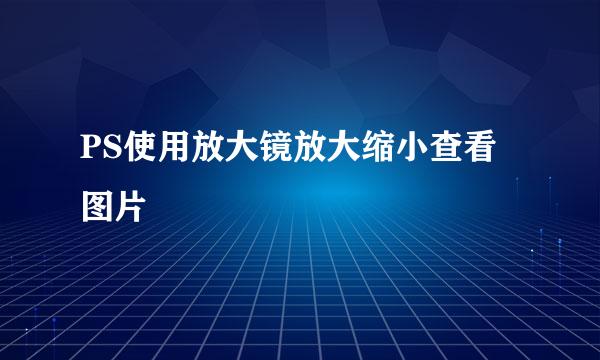 PS使用放大镜放大缩小查看图片