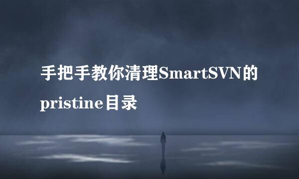 手把手教你清理SmartSVN的pristine目录
