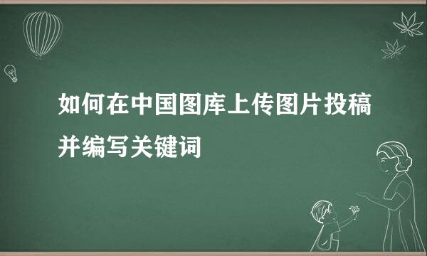 如何在中国图库上传图片投稿并编写关键词