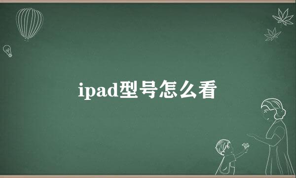 ipad型号怎么看