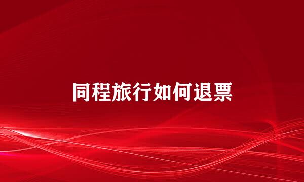 同程旅行如何退票