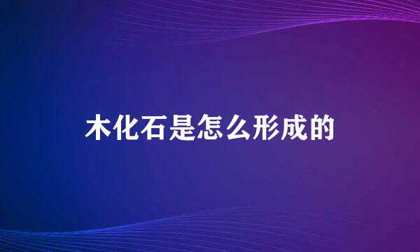 木化石是怎么形成的