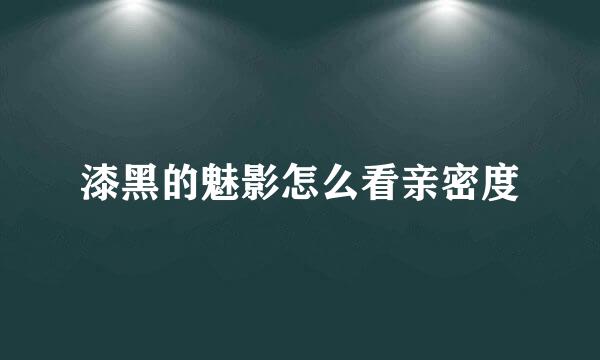 漆黑的魅影怎么看亲密度