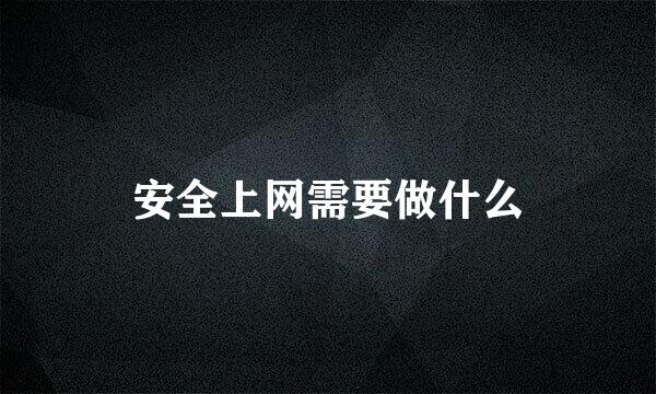 安全上网需要做什么