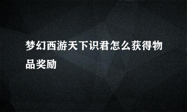 梦幻西游天下识君怎么获得物品奖励