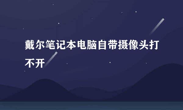 戴尔笔记本电脑自带摄像头打不开