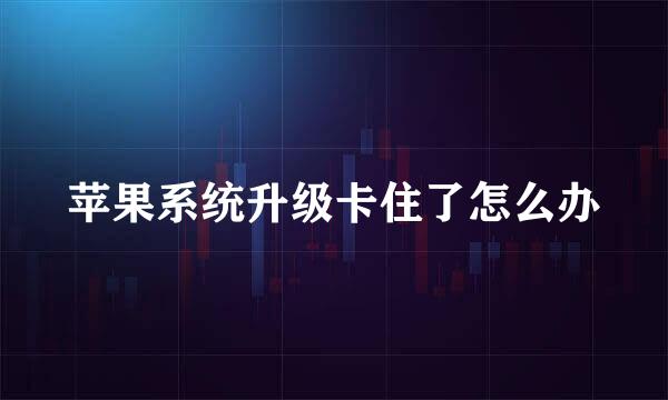 苹果系统升级卡住了怎么办