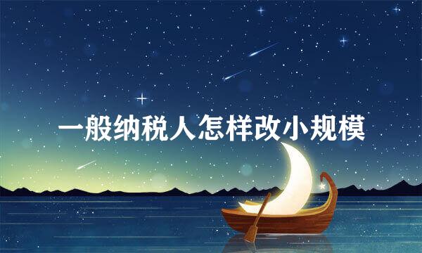 一般纳税人怎样改小规模