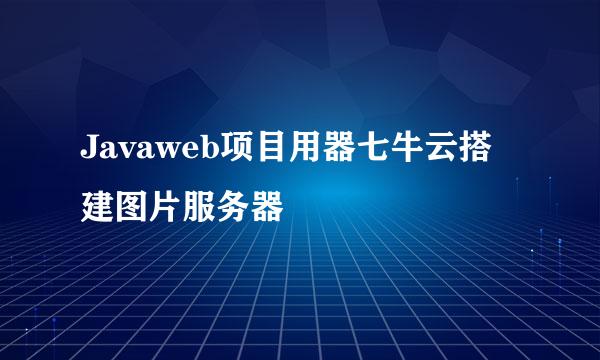 Javaweb项目用器七牛云搭建图片服务器