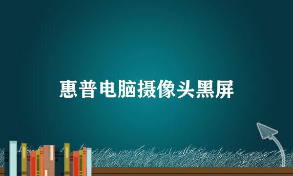 惠普电脑摄像头黑屏