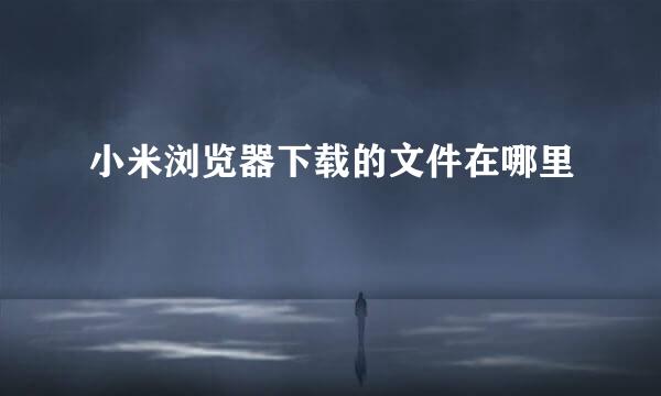 小米浏览器下载的文件在哪里