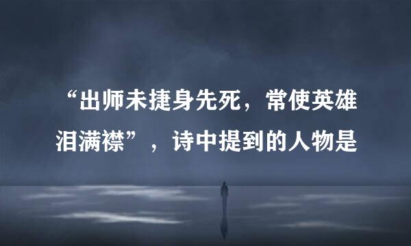 “出师未捷身先死，常使英雄泪满襟”，诗中提到的人物是