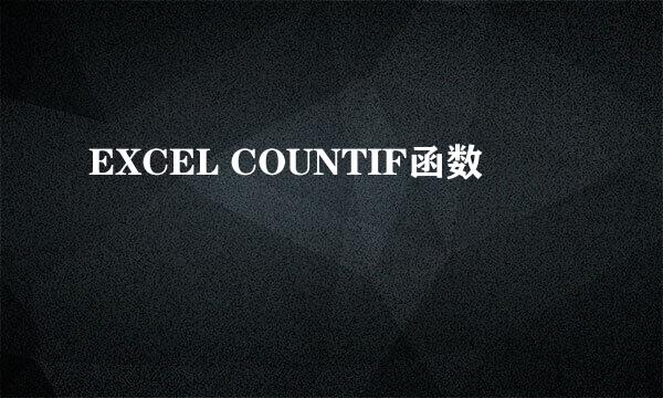 EXCEL COUNTIF函数
