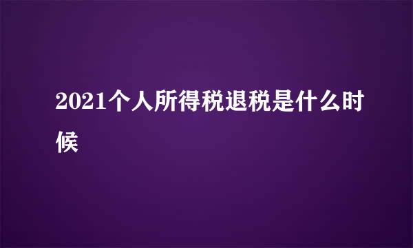 2021个人所得税退税是什么时候