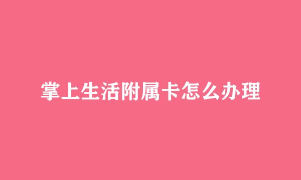 掌上生活附属卡怎么办理